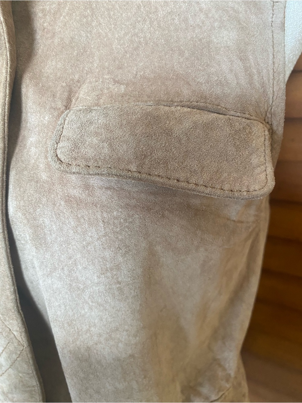 Oleg Cassini Beige, suede tie front vest size 6 - Picture 3 of 12